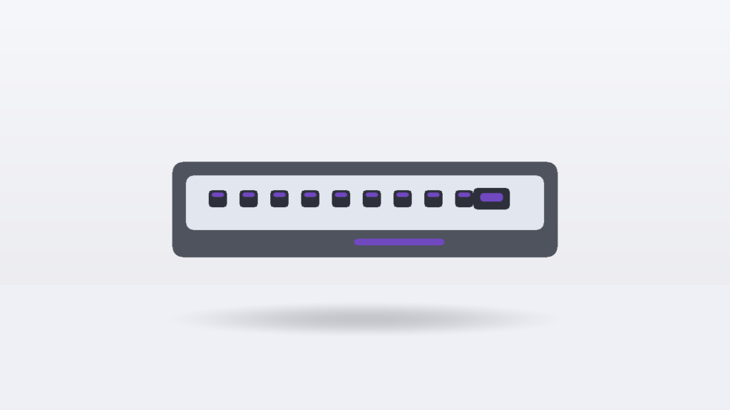 10GbEスイッチ選びを示すシンプルなネットワークスイッチのアイキャッチ画像